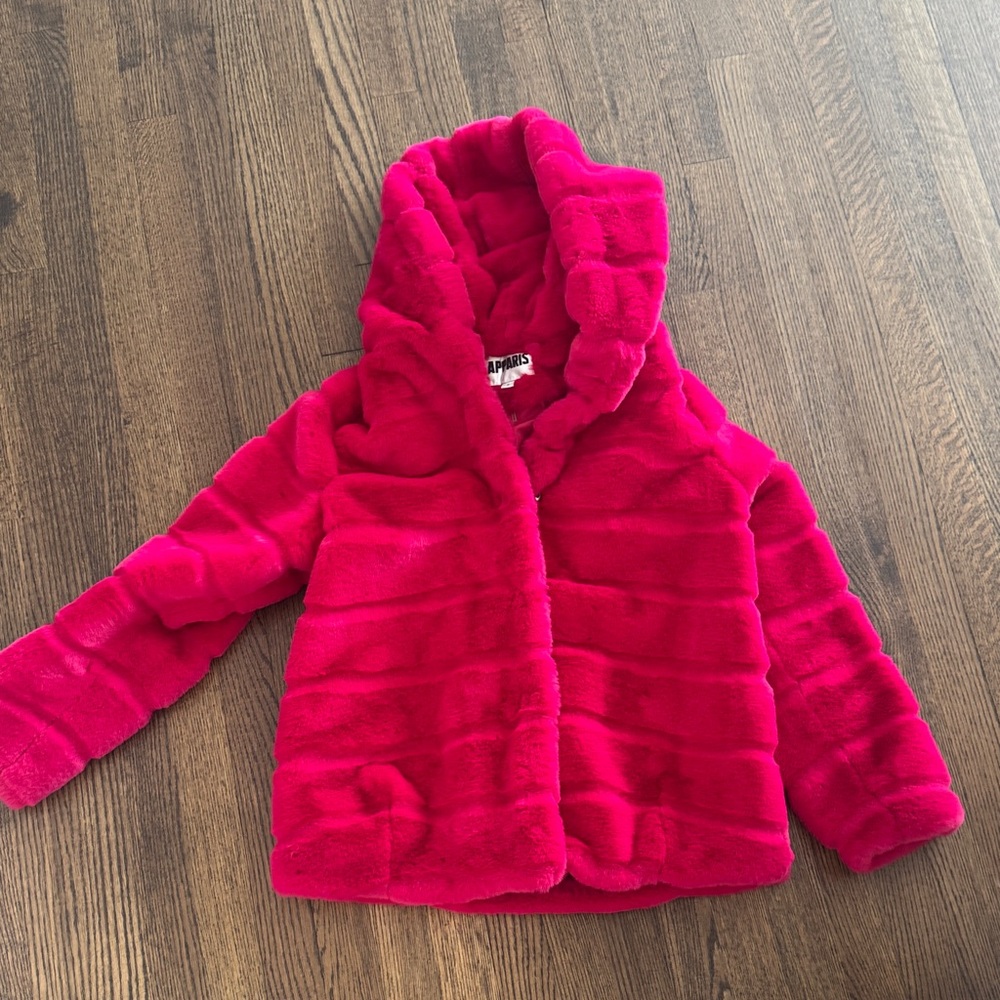 Apparis Goldy Coat in Hot Pink - size small